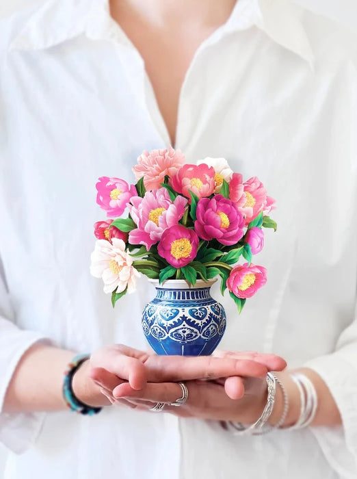 Mini Peony Paradise Pop-Up Bouquet w/ Note Card