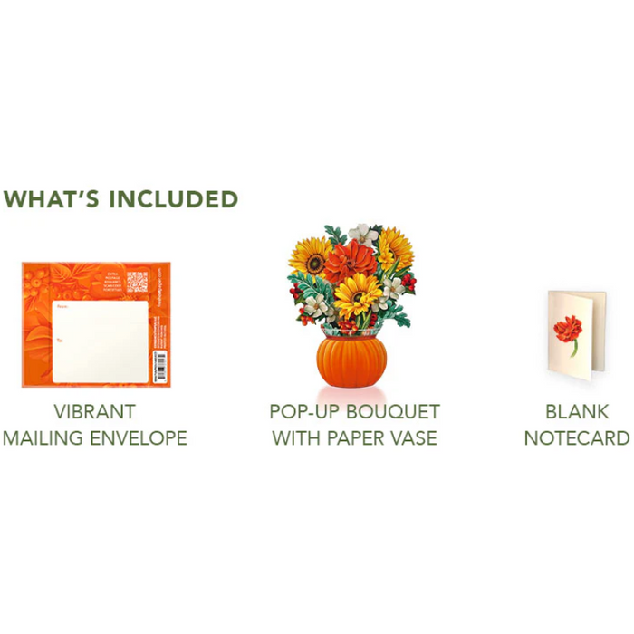 Mini Pumpkin Harvest Pop-Up Bouquet w/ Note Card