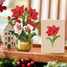 Mini Scarlet Amaryllis Pop-Up Bouquet w/ Note Card