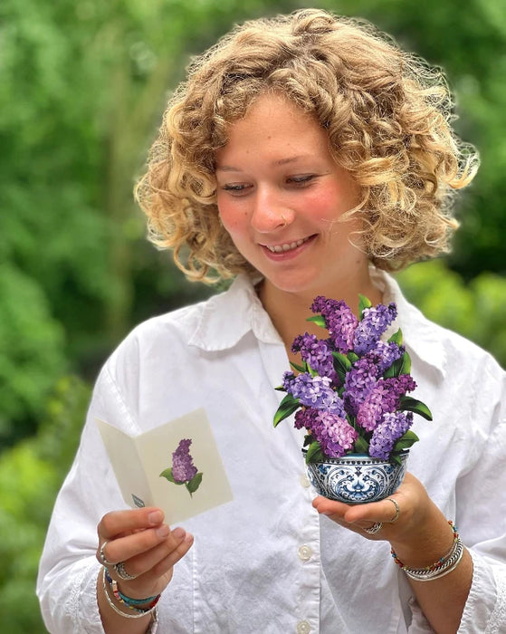 Mini Garden Lilacs Pop-Up Bouquet w/ Note Card