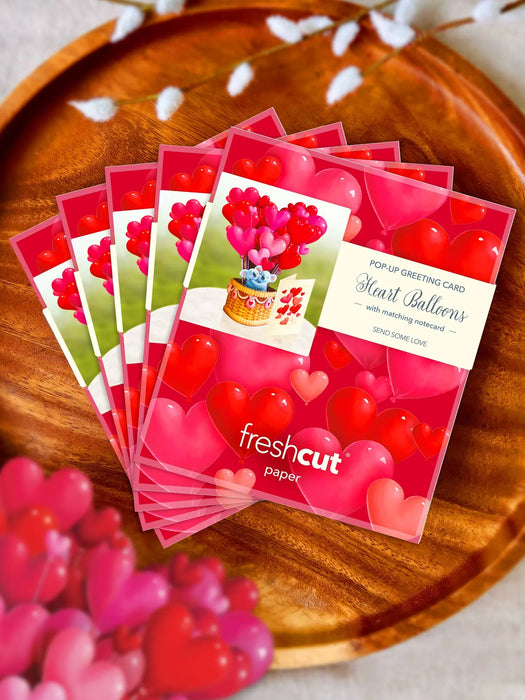 Mini Heart Balloons Pop-Up Bouquet w/ Note Card