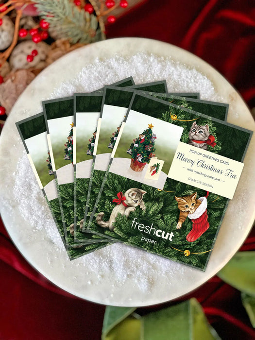 Mini Meowy Christmas Tree Pop-Up Bouquet w/ Note Card