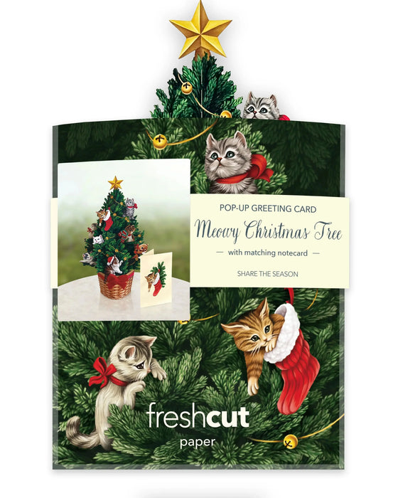Mini Meowy Christmas Tree Pop-Up Bouquet w/ Note Card