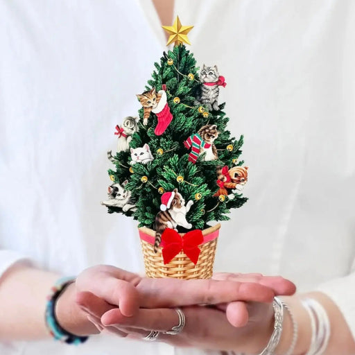 Mini Meowy Christmas Tree Pop-Up Bouquet w/ Note Card