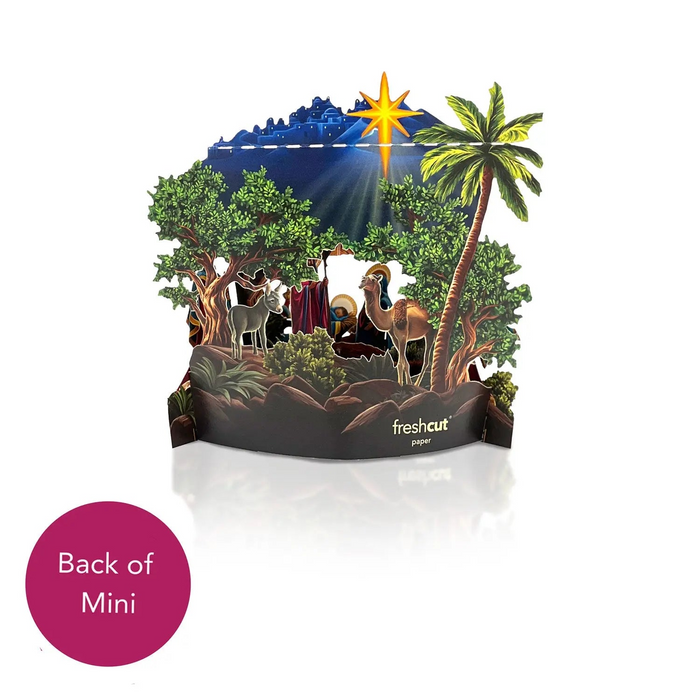 Mini Starlit Nativity Pop-Up Decor w/ Note Card