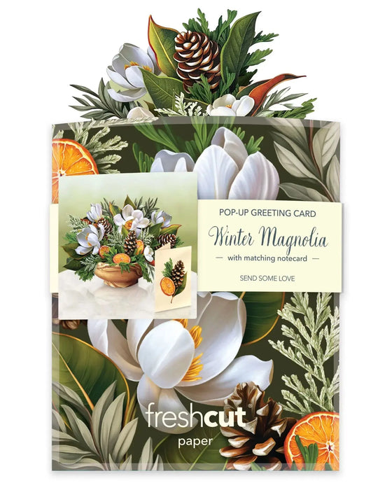 Mini Winter Magnolia Pop-Up Bouquet w/ Note Card