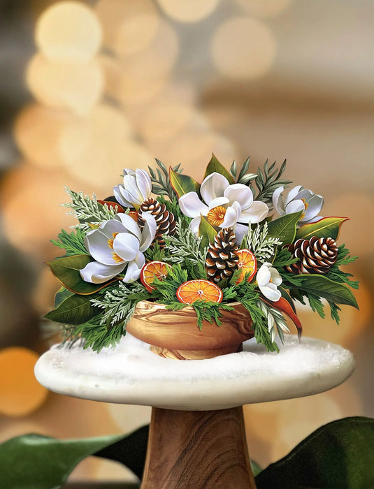 Mini Winter Magnolia Pop-Up Bouquet w/ Note Card