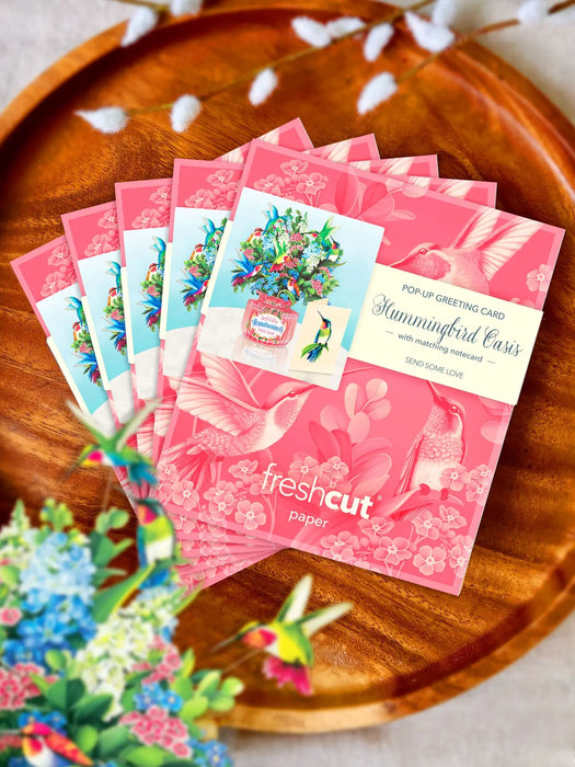 Mini Hummingbird Oasis Pop-Up Bouquet w/ Note Card