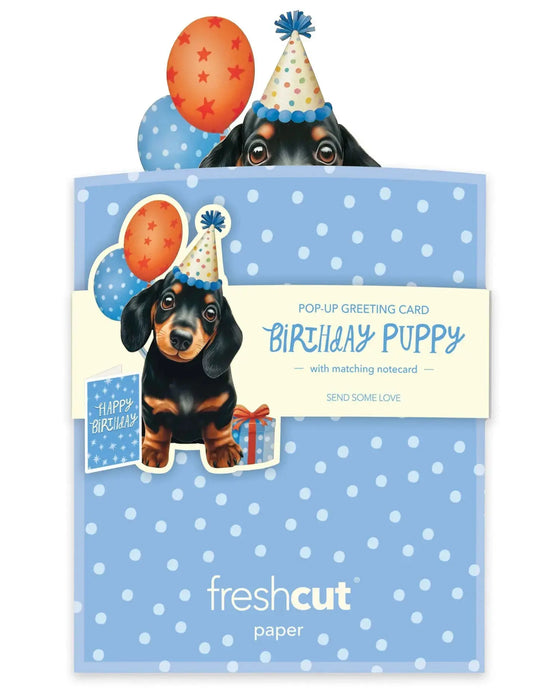 Mini Birthday Puppy Pop-Up w/ Note Card
