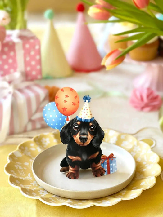 Mini Birthday Puppy Pop-Up w/ Note Card