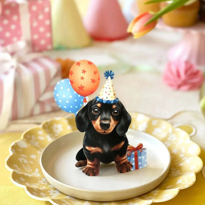 Mini Birthday Puppy Pop-Up w/ Note Card