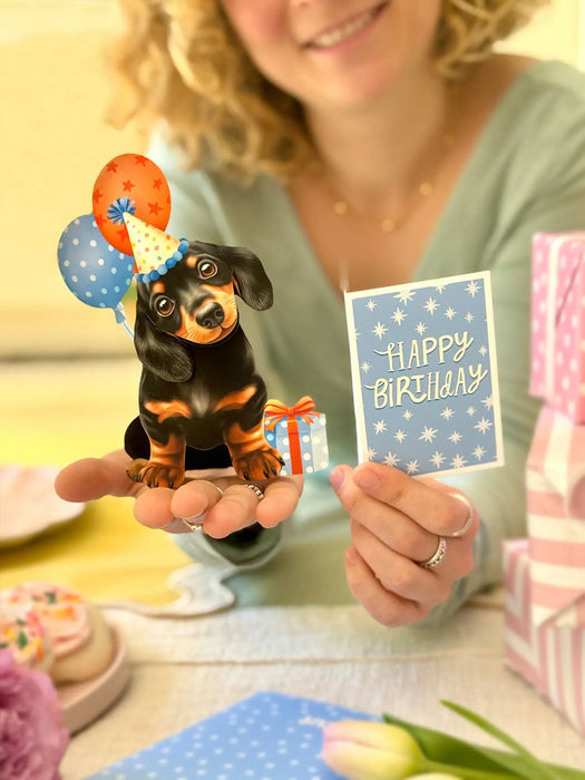 Mini Birthday Puppy Pop-Up w/ Note Card