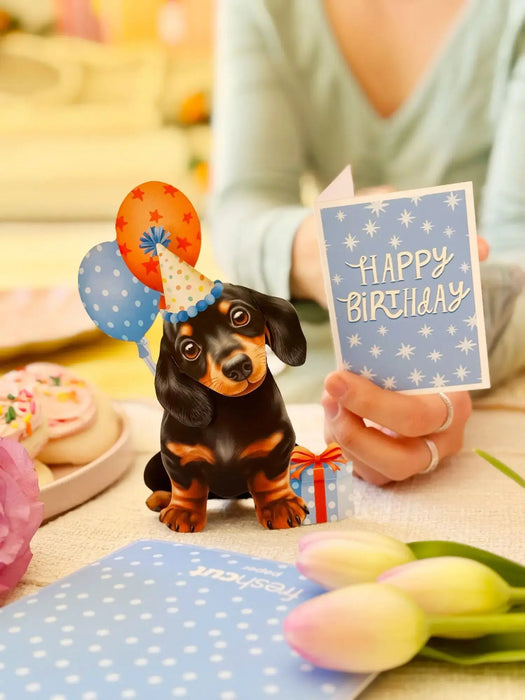 Mini Birthday Puppy Pop-Up w/ Note Card