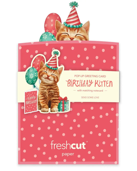 Mini Birthday Kitten Pop-Up w/ Note Card