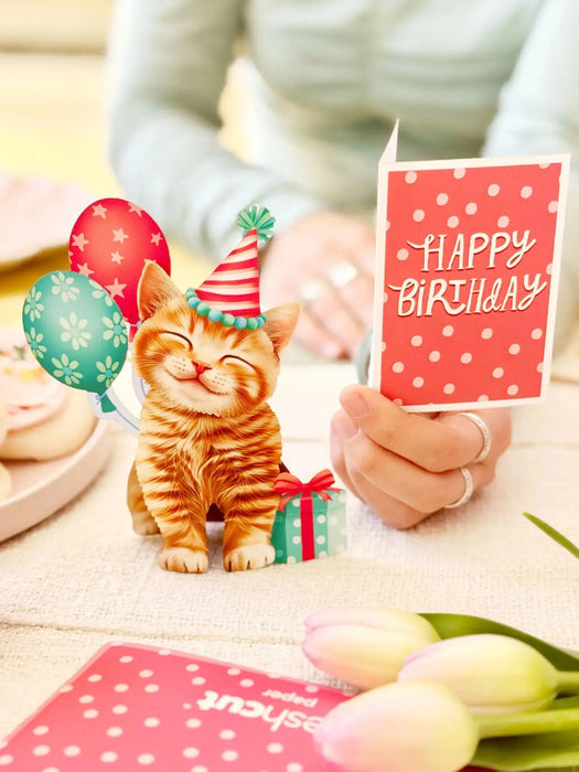 Mini Birthday Kitten Pop-Up w/ Note Card