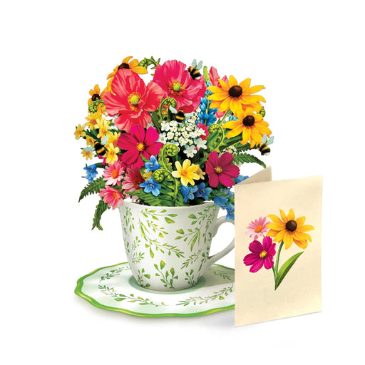 Mini Wildflower Teacup Pop-Up Bouquet w/ Note Card