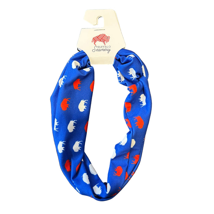 Blue and Red Buffalo Adult Headband