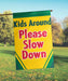 Please Slow Down Applique Banner Flag