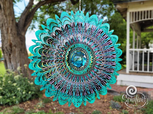 Crystal Cosmic Mandala Large Metal Wind Spinner