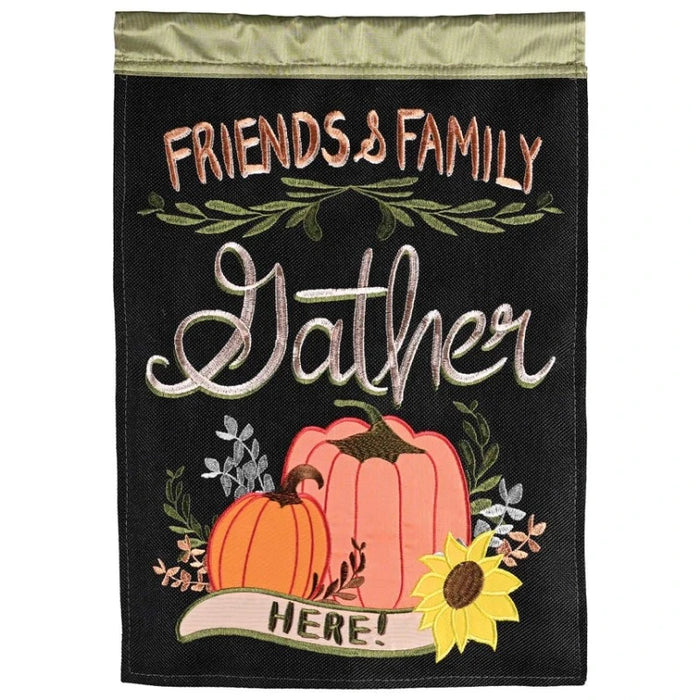 Friends & Family Gather Here Garden Flag