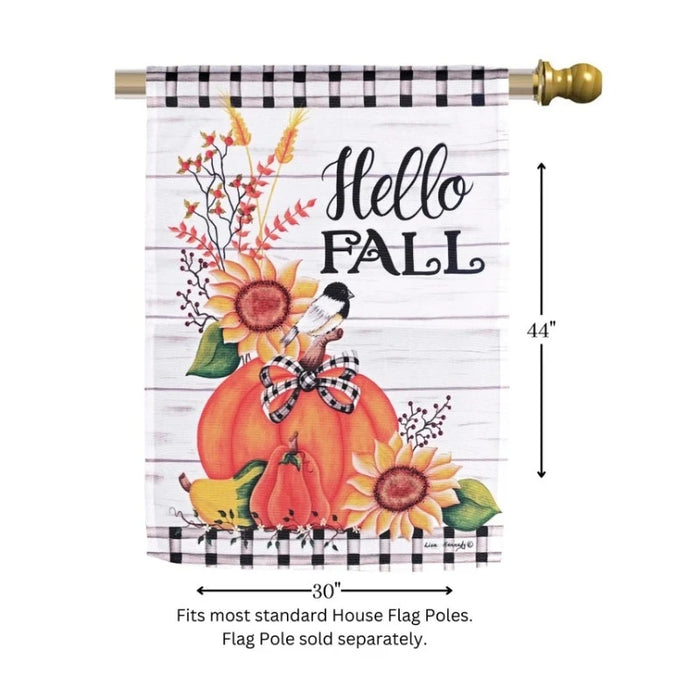 Hello Fall Chickadee Banner Flag