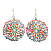 Fiesta Mandala Wooden Earrings - Blue/Crimson