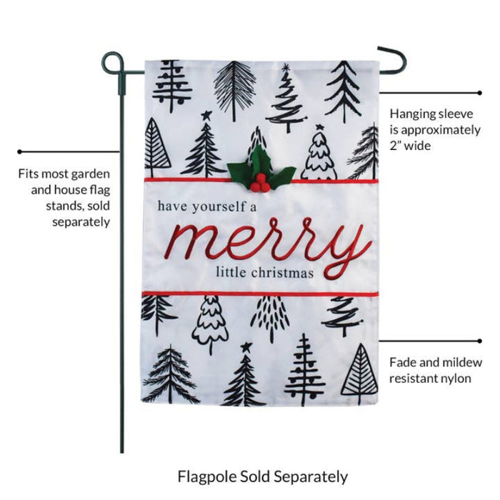 Merry Little Christmas Trees Garden Flag