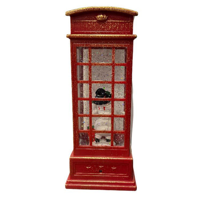 Telephone Booth Snowman Light Up Water Lantern