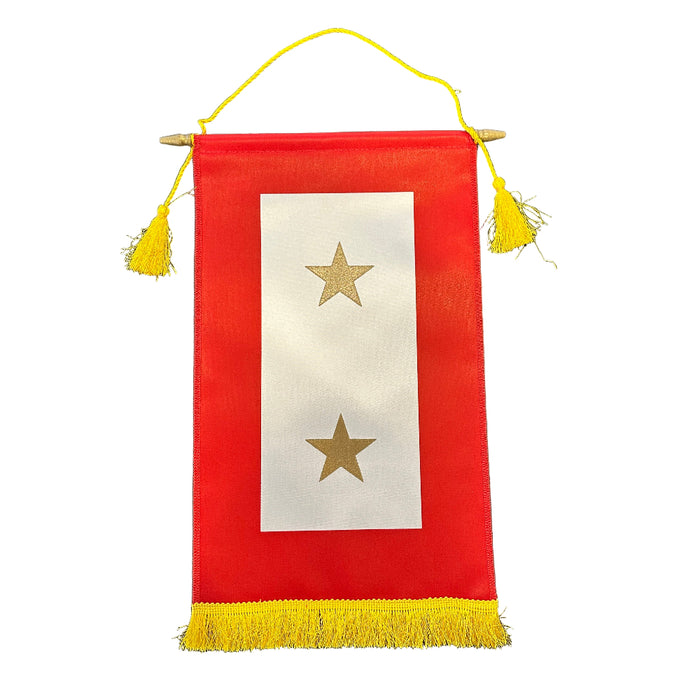 Two Gold Service Stars Banner - Made in the USA
