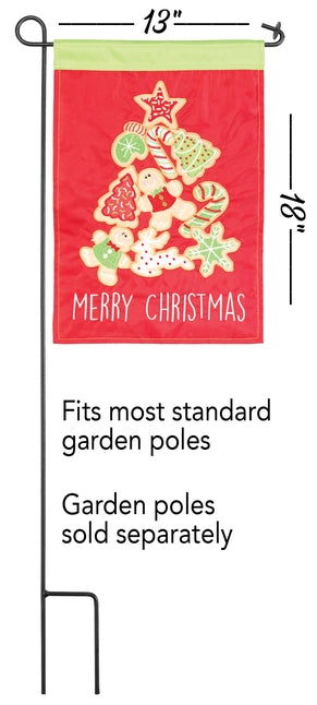 Merry Christmas Cookie Tree Applique Garden Flag