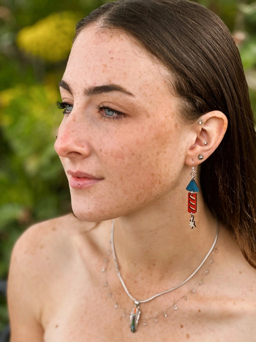 4th of July Firework Wood Earrings