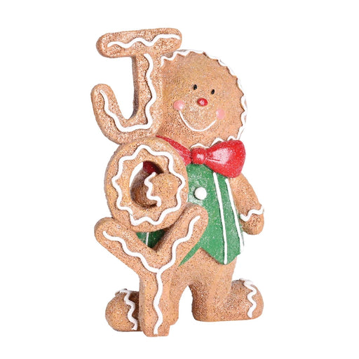Joy Gingerbread Boy Resin Figurine