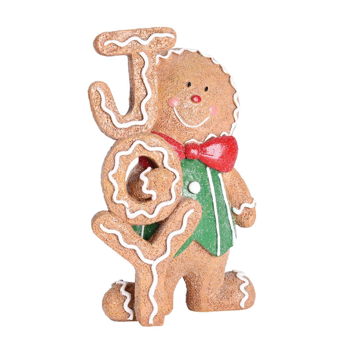 Joy Gingerbread Boy Resin Figurine