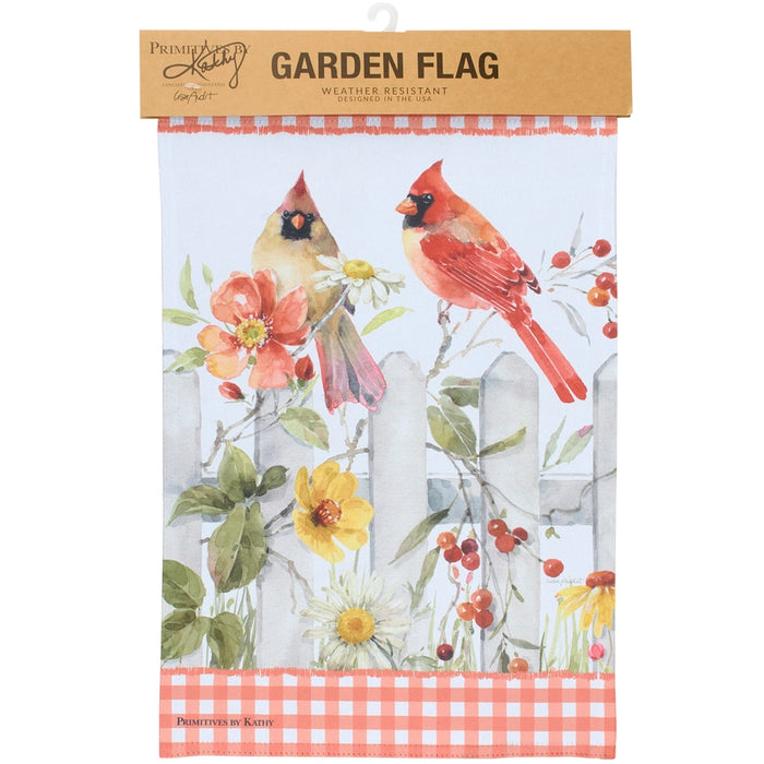 Everyday Cardinals Watercolor Garden Flag