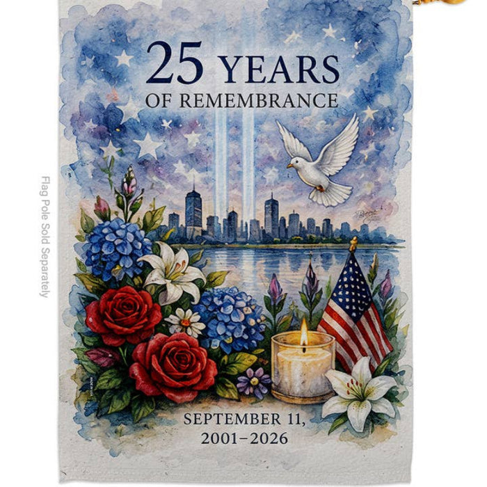 9/11 Memorial 25 Years of Remembrance Banner Flag