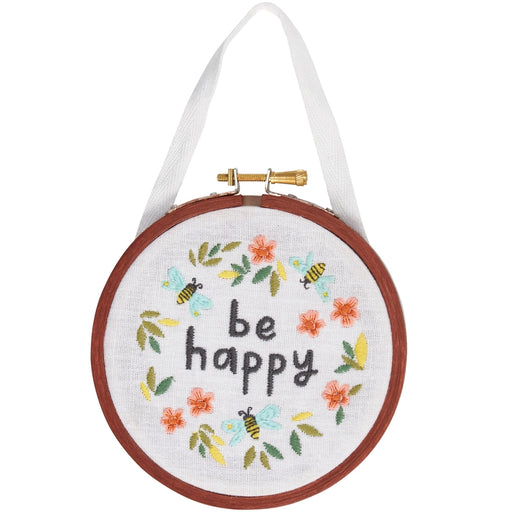 Be Happy Embroidery Hoop Decor