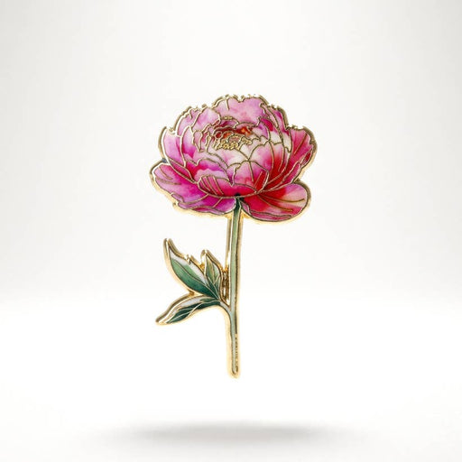 Pink Peony Enamel Lapel Pin