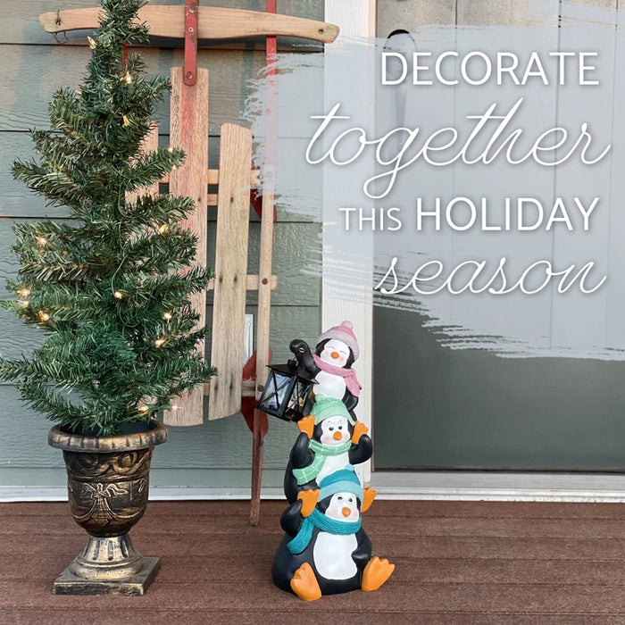 Penguin Pile-Up Door Greeter Figurine