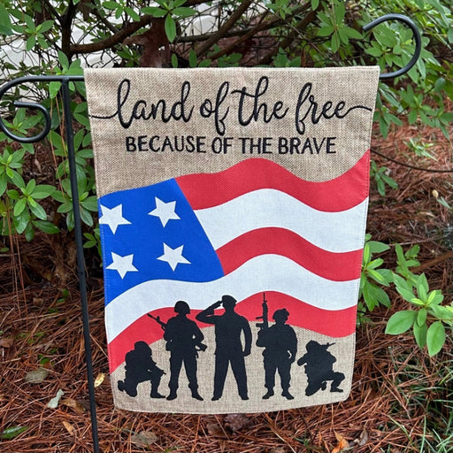 American Heroes Burlap Garden Flag