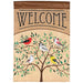 Welcome Birds in Tree Applique Garden Flag