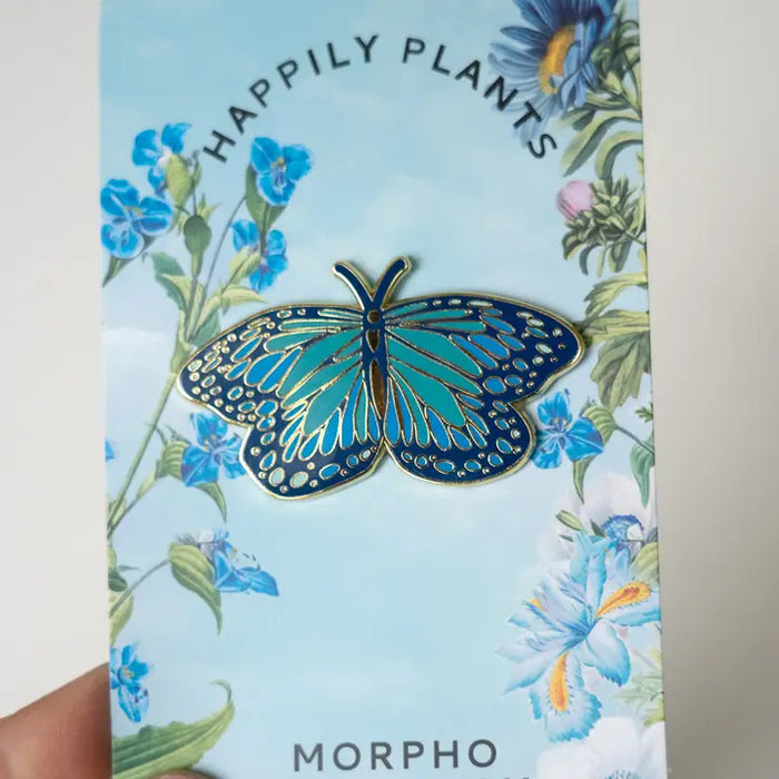 Blue Morpho Butterfly Enamel Lapel Pin