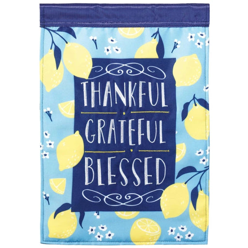 Thankful Grateful Blessed Garden Flag