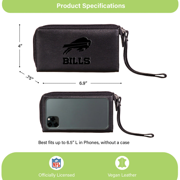 Buffalo Bills Black Embossed Wristlet Wallet
