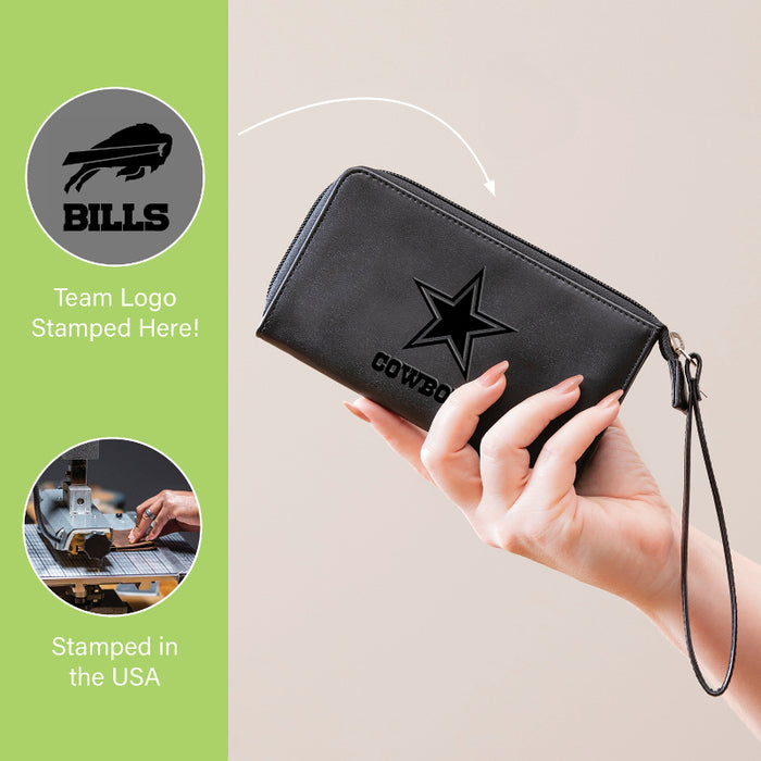 Buffalo Bills Black Embossed Wristlet Wallet