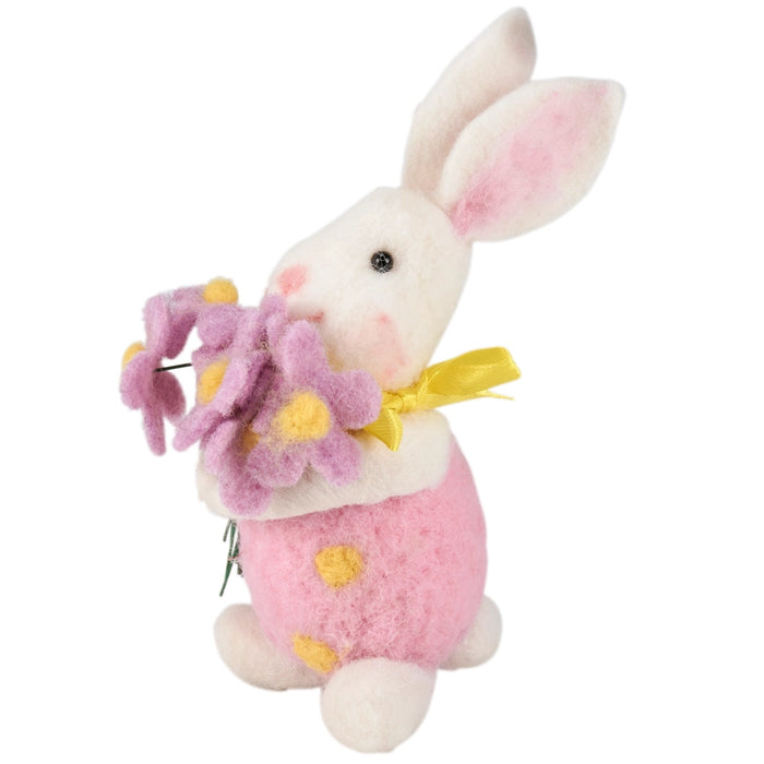 Bunny with Bouquet Critter Ornament