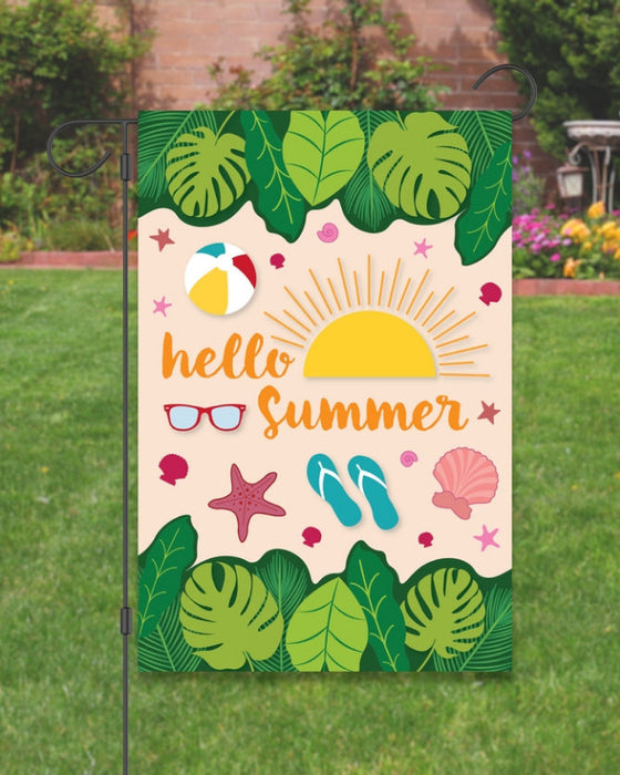 Hello Summer Beach Garden Flag