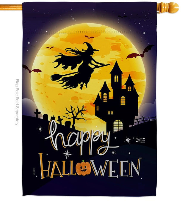 Witchy Halloween Banner Flag