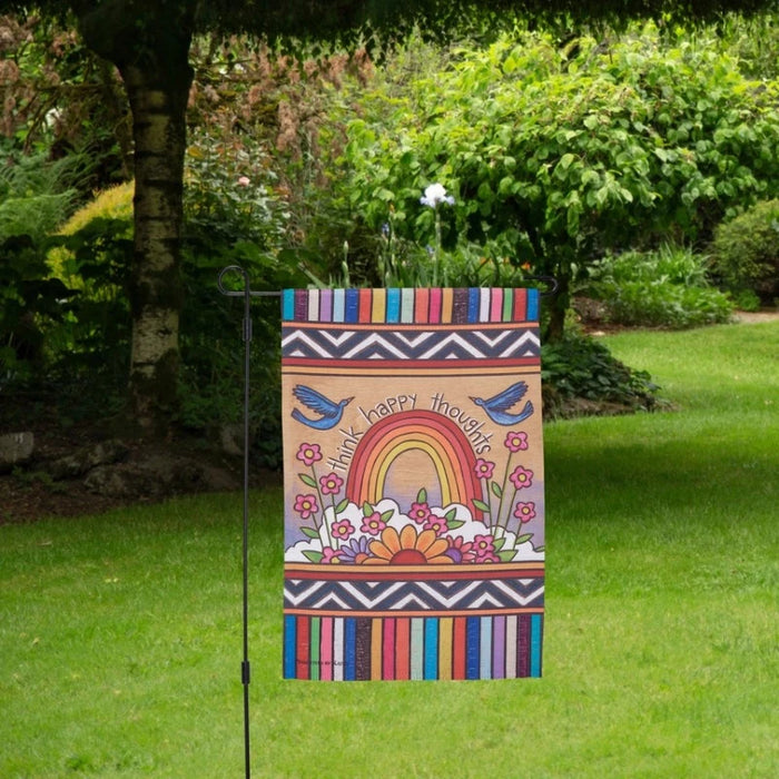 Think Happy Thoughts Garden Flag