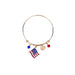 American Flag Gold Metal Charm Bracelet