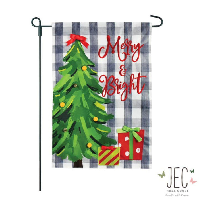 Merry & Bright Buffalo Check Garden Flag